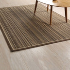 Rustic Striped Pattern Area Rug Brown Sisal Rug Non-Slip Pet-Friendly Washable Area Rug for Living Room