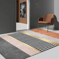Modernist Houndstooth Pattern Carpet Orange Polyester Carpet Non-Slip Pet-Friendly Washable Carpet for Bedroom