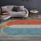 Stylish geometric pattern carpet with houndstooth Gray modern carpet Polyester pet-friendly washable non-slip carpet for the bedroom