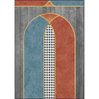 Stylish geometric pattern carpet with houndstooth Gray modern carpet Polyester pet-friendly washable non-slip carpet for the bedroom