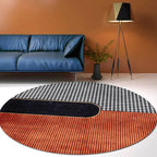 Orange Houndstooth Pattern Carpet Polyester Minimalist Carpet Pet-Friendly Washable Non-Slip Carpet for the Living Room