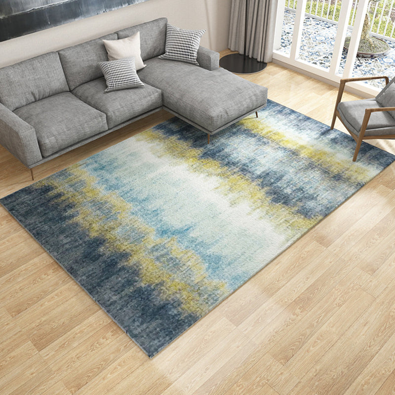 Multicolor Living Room Rug Industrial Abstract Rug Polyester Washable Non-Slip Back Pet-Friendly Rug