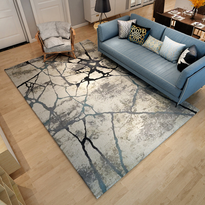Multicolor Living Room Rug Industrial Abstract Rug Polyester Washable Non-Slip Back Pet-Friendly Rug