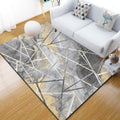 Funky Abstract Geometric Pattern Rug Multicolor Industrial Rug Polyester Pet-Friendly Washable Non-Slip Area Rug for Bedroom