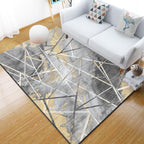 Funky Abstract Geometric Pattern Rug Multicolor Industrial Rug Polyester Pet-Friendly Washable Non-Slip Area Rug for Bedroom