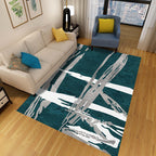 Multicolor Abstract Carpet Polyester Industrial Carpet Pet Friendly Washable Non-Slip Rug for Living Room