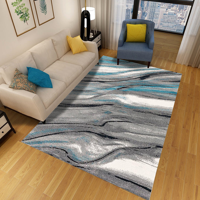 Multicolor Abstract Carpet Polyester Industrial Carpet Pet Friendly Washable Non-Slip Rug for Living Room