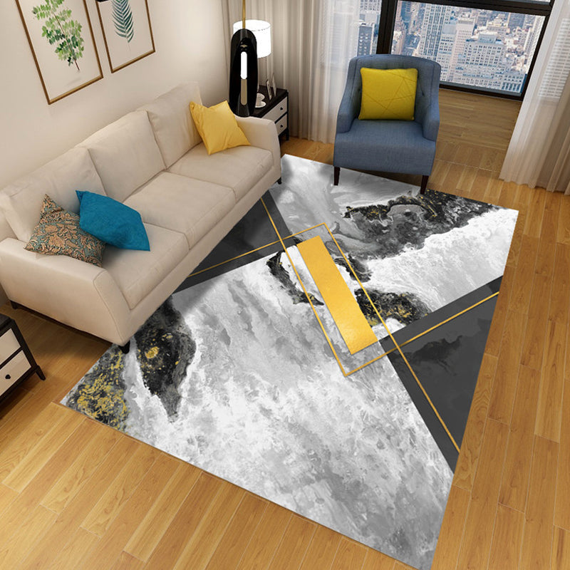 Multicolor Abstract Carpet Polyester Industrial Carpet Pet Friendly Washable Non-Slip Rug for Living Room