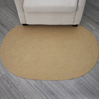 Brown Solid Color Rug Sisal Country Rug Pet Friendly Washable Non-Slip Rug for Bedroom