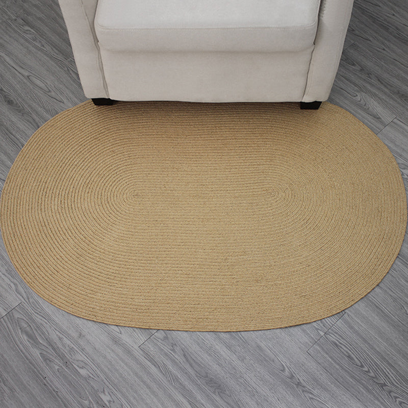 Brown Solid Color Rug Sisal Country Rug Pet Friendly Washable Non-Slip Rug for Bedroom