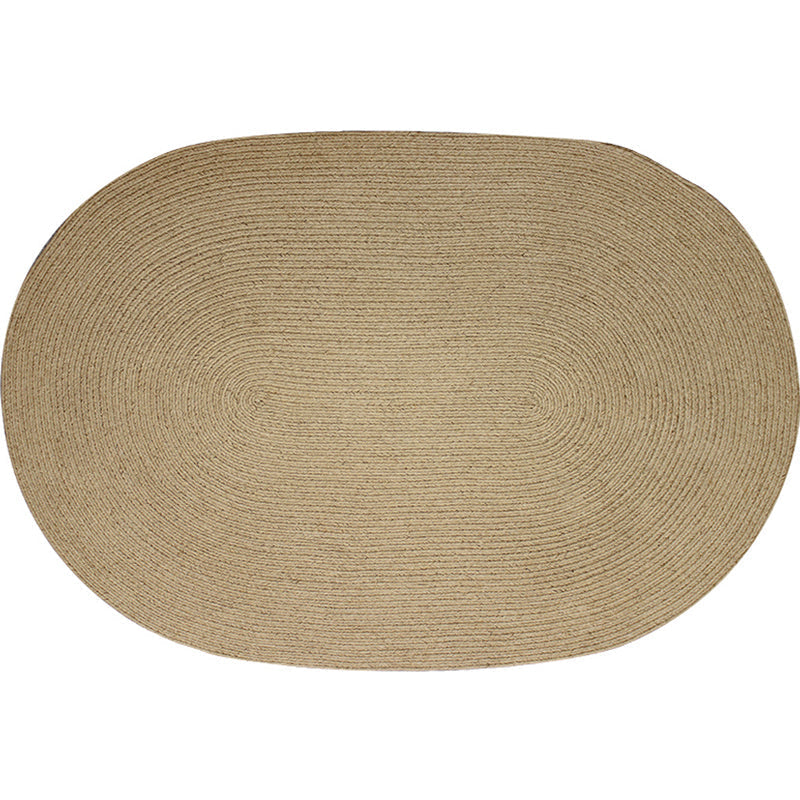 Brown Solid Color Rug Sisal Country Rug Pet Friendly Washable Non-Slip Rug for Bedroom