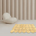 Country Solid Color Carpet Beige and Yellow Jute Carpet Non-Slip Pet-Friendly Washable Area Rug for Study