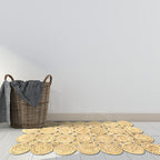Country Solid Color Carpet Beige and Yellow Jute Carpet Non-Slip Pet-Friendly Washable Area Rug for Study