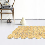 Country Solid Color Carpet Beige and Yellow Jute Carpet Non-Slip Pet-Friendly Washable Area Rug for Study