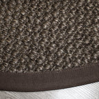 Country Solid Color Area Rug Black Jute Rug Non-Slip Pet Friendly Washable Area Rug for Study