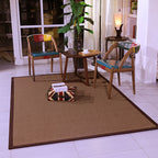 Casual Plain Rug Brown Country Rug Jute Pet-Friendly Washable Non-Slip Rug for Decoration