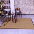 Brown Solid Color Rug Sisal Country Rug Pet Friendly Washable Non-Slip Rug for Bedroom