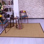 Brown Solid Color Rug Sisal Country Rug Pet Friendly Washable Non-Slip Rug for Bedroom