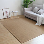 Brown Living Room Rug Rustic Solid Color Rug Sisal Washable Non-Slip Back Pet-Friendly Rug