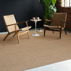 Brown Living Room Rug Rustic Solid Color Rug Sisal Washable Non-Slip Back Pet-Friendly Rug