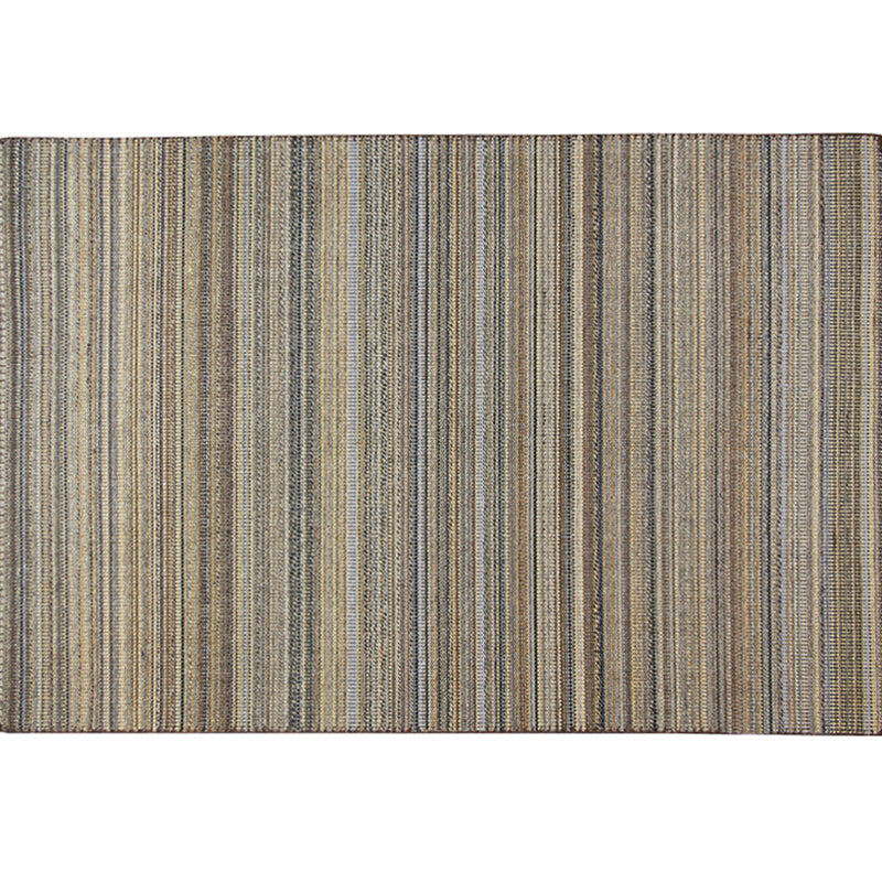 Outskirts Striped Pattern Carpet Brown Jute Carpet Non-Slip Pet Friendly Washable Area Rug for Study