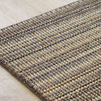 Outskirts Striped Pattern Carpet Brown Jute Carpet Non-Slip Pet Friendly Washable Area Rug for Study