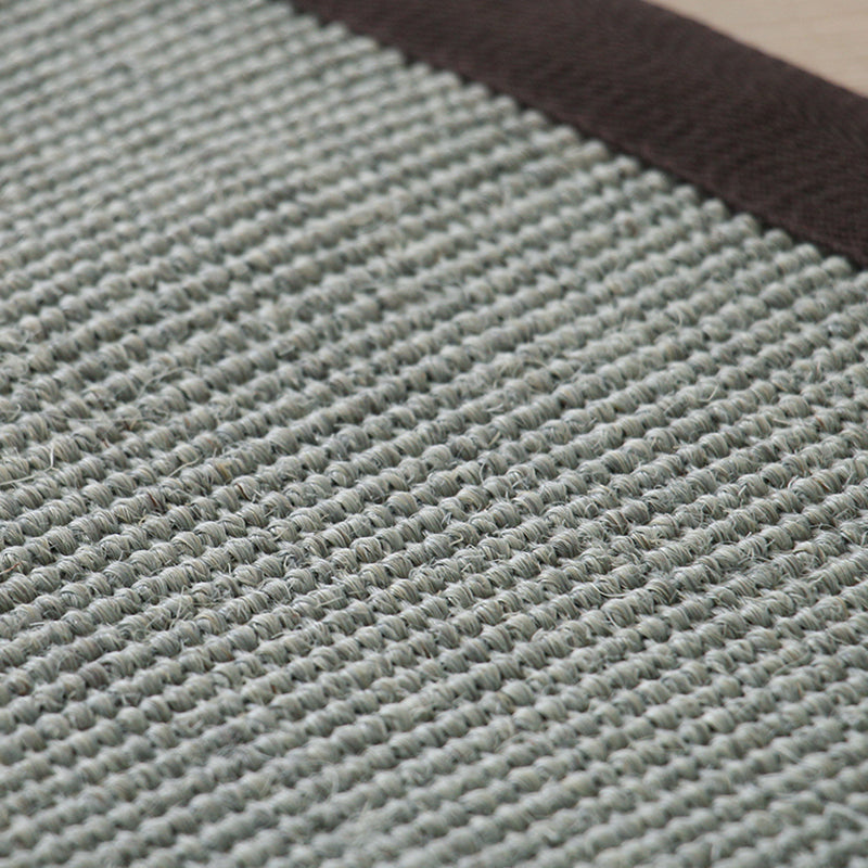 Gray Living Room Rug Rustic Solid Rug Sisal Washable Non-Slip Backing Pet-Friendly Rug
