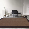 Casual Plain Rug Brown and Blue Rustic Rug Jute Pet Friendly Washable Non-Slip Rug for Decoration