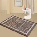 Brown Living Room Rug Rustic Striped Pattern Rug Sisal Washable Non-Slip Backing Pet-Friendly Rug