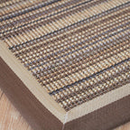 Brown Living Room Rug Rustic Striped Pattern Rug Sisal Washable Non-Slip Backing Pet-Friendly Rug