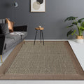 Country Plain Carpet Brown Jute Carpet Non-slip Pet Friendly Washable Carpet for Study