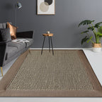 Country Plain Carpet Brown Jute Carpet Non-slip Pet Friendly Washable Carpet for Study