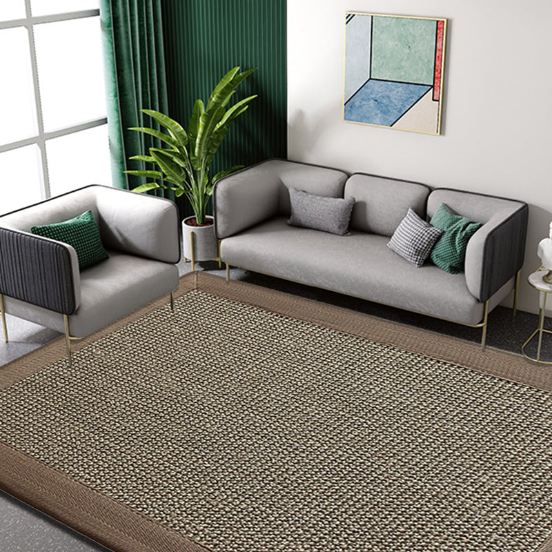 Country Plain Carpet Brown Jute Carpet Non-slip Pet Friendly Washable Carpet for Study