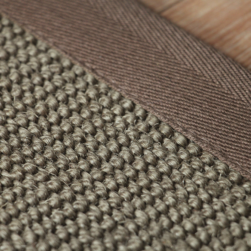 Country Plain Carpet Brown Jute Carpet Non-slip Pet Friendly Washable Carpet for Study