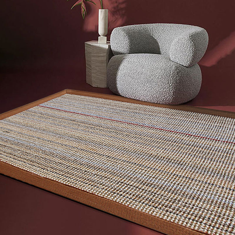 Brown Solid Color Rug Sisal Country Rug Pet Friendly Washable Non-Slip Rug for Bedroom