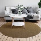 Brown Living Room Rug Rustic Solid Color Rug Sisal Washable Non-Slip Back Pet-Friendly Rug
