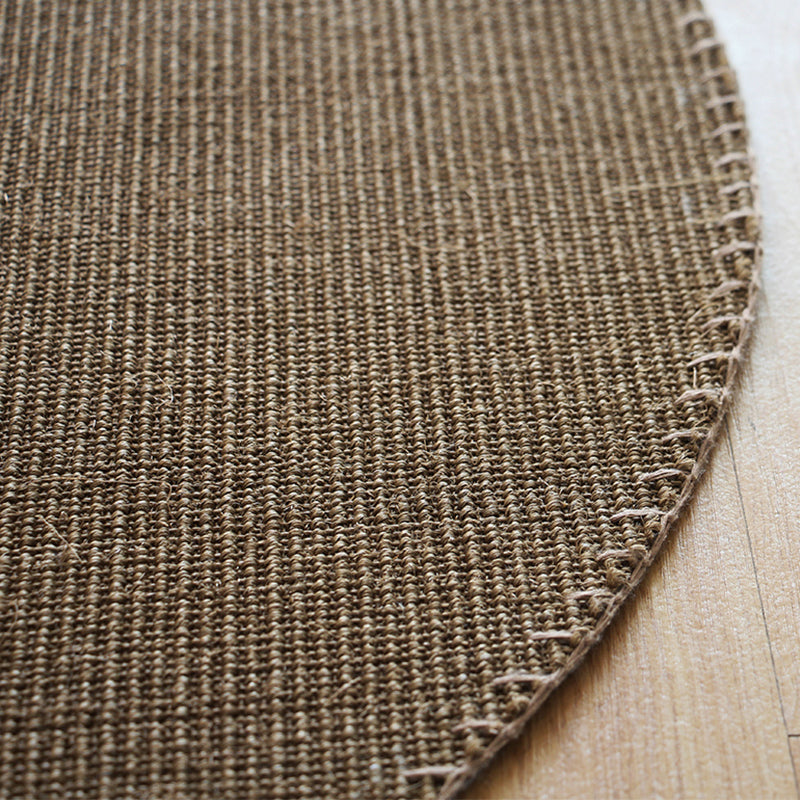 Brown Living Room Rug Rustic Solid Color Rug Sisal Washable Non-Slip Back Pet-Friendly Rug