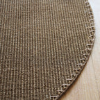 Brown Living Room Rug Rustic Solid Color Rug Sisal Washable Non-Slip Back Pet-Friendly Rug
