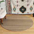Outskirts Striped Pattern Carpet Brown Jute Carpet Non-Slip Pet Friendly Washable Area Rug for Study