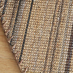 Outskirts Striped Pattern Carpet Brown Jute Carpet Non-Slip Pet Friendly Washable Area Rug for Study