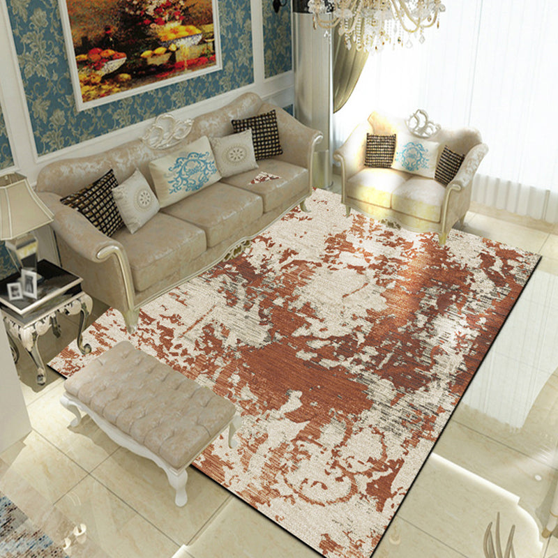 Multicolor Living Room Rug Industrial Abstract Rug Polyester Washable Non-Slip Back Pet-Friendly Rug