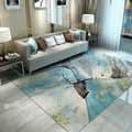 Industrial Brushstroke Pattern Carpet Multicolor Polyester Carpet Non-Slip Pet-Friendly Washable Carpet for Bedroom