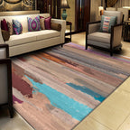 Multicolor Abstract Rug with Brushstroke Rug Polyester Industrial Rug Pet-Friendly Washable Non-Slip Area Rug for the Living Room