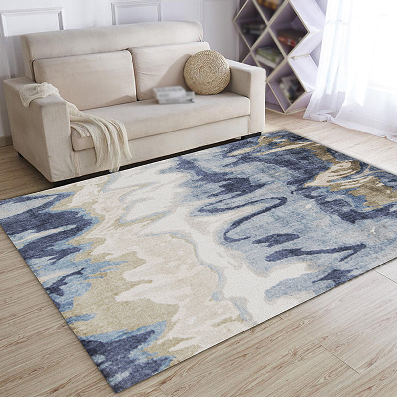 Multicolor Abstract Carpet Polyester Industrial Carpet Pet Friendly Washable Non-Slip Rug for Living Room