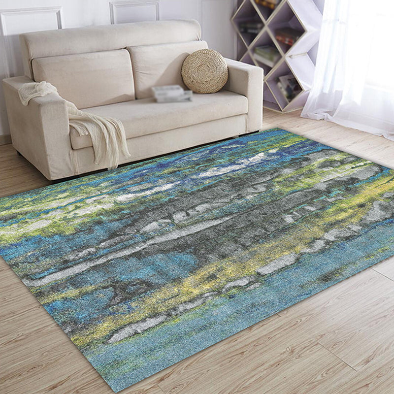 Multicolor Abstract Carpet Polyester Industrial Carpet Pet Friendly Washable Non-Slip Rug for Living Room