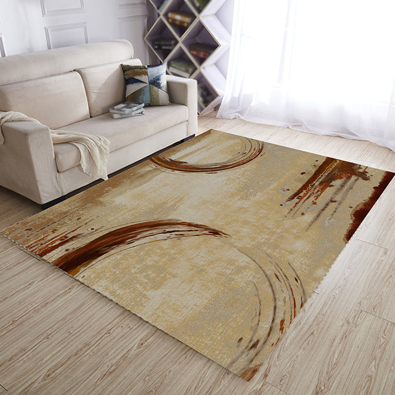 Multicolor Living Room Rug Industrial Abstract Rug Polyester Washable Non-Slip Back Pet-Friendly Rug