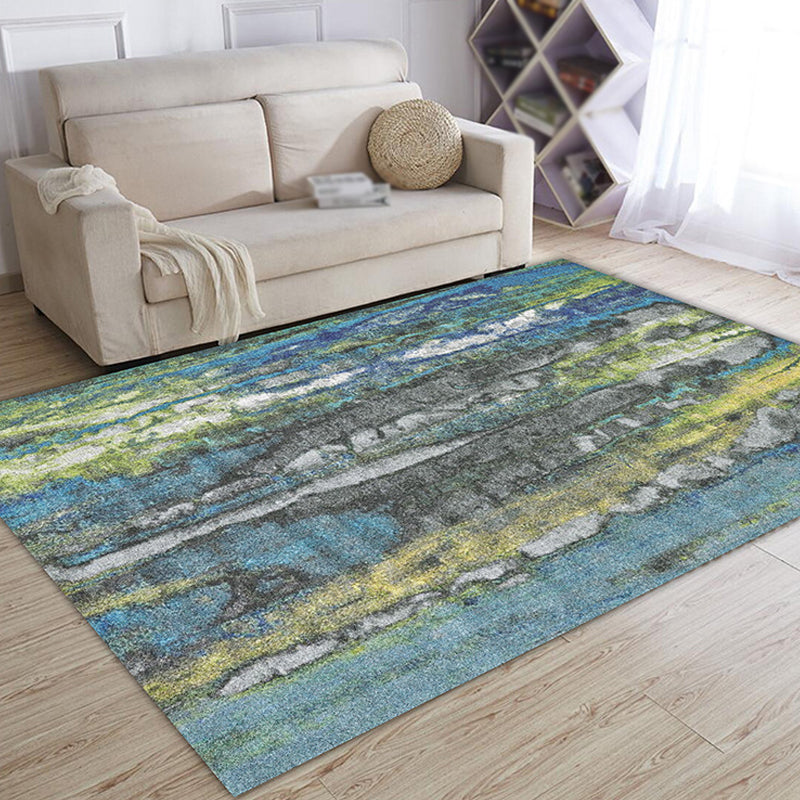 Fancy Abstract Rug Multicolor Industrial Rug Polyester Pet Friendly Washable Non-Slip Rug for the Bedroom
