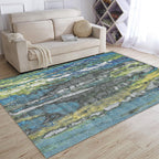 Fancy Abstract Rug Multicolor Industrial Rug Polyester Pet Friendly Washable Non-Slip Rug for the Bedroom