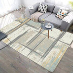 Industrial Abstract Floor Rug Multicolor Polyester Rug Non-Slip Pet Friendly Washable Area Rug for Bedroom
