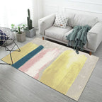 Multicolor Living Room Rug Industrial Abstract Geometric Pattern Rug Polyester Washable Non-Slip Backing Pet-Friendly Rug